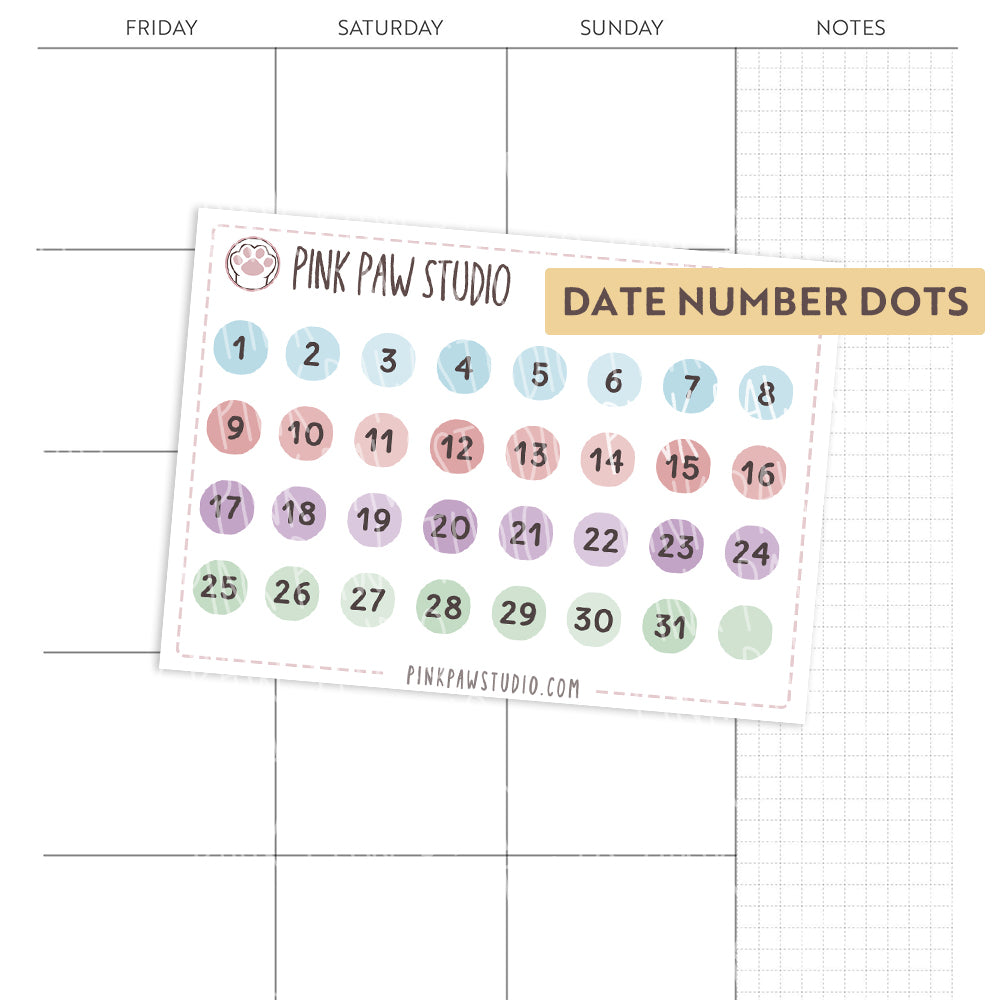 Date number dots - Birthday Bash