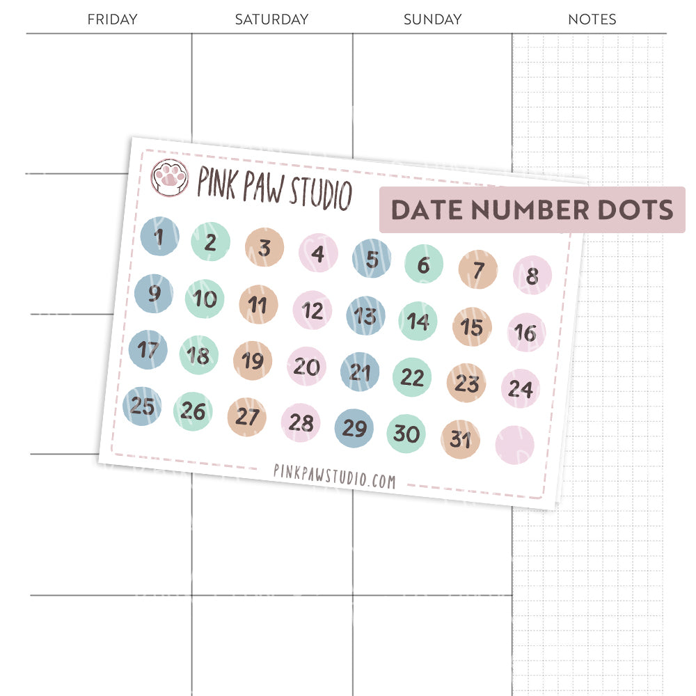 Date number dots - Travel