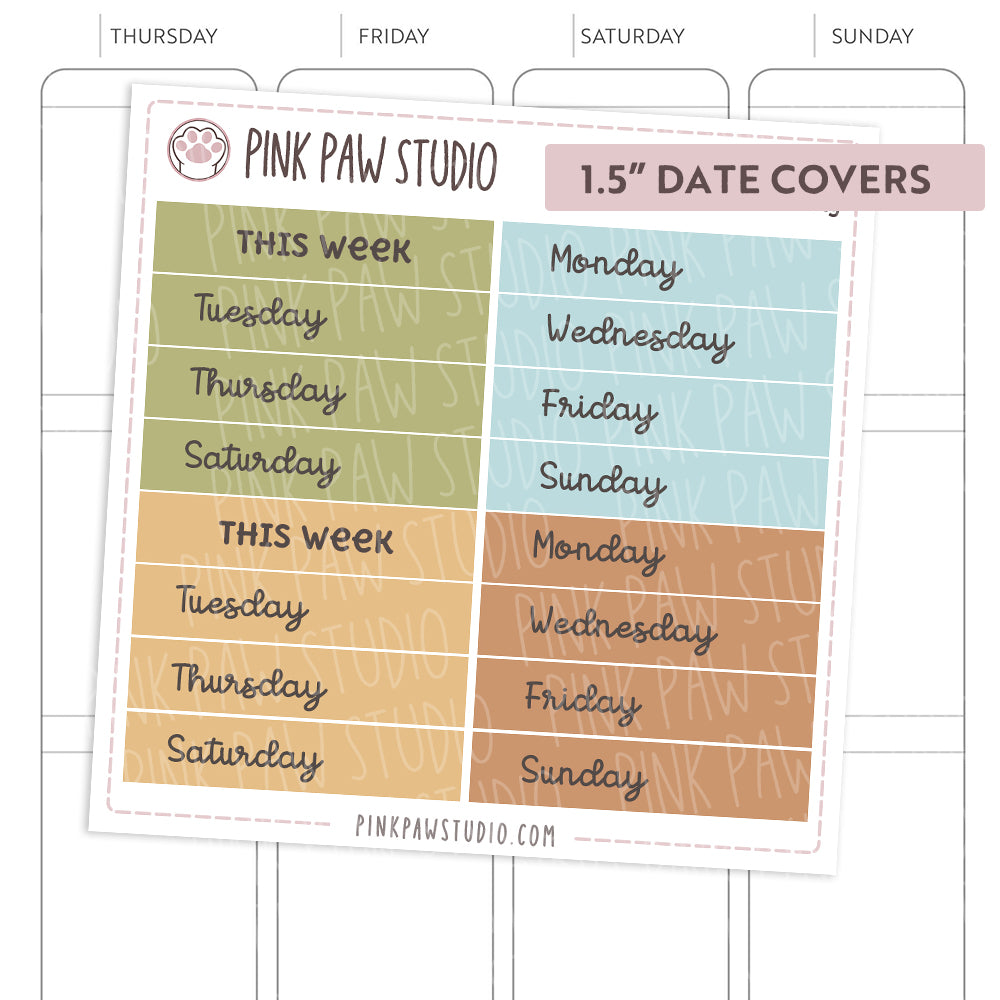 Date Covers - July (1.3" & 1.5")