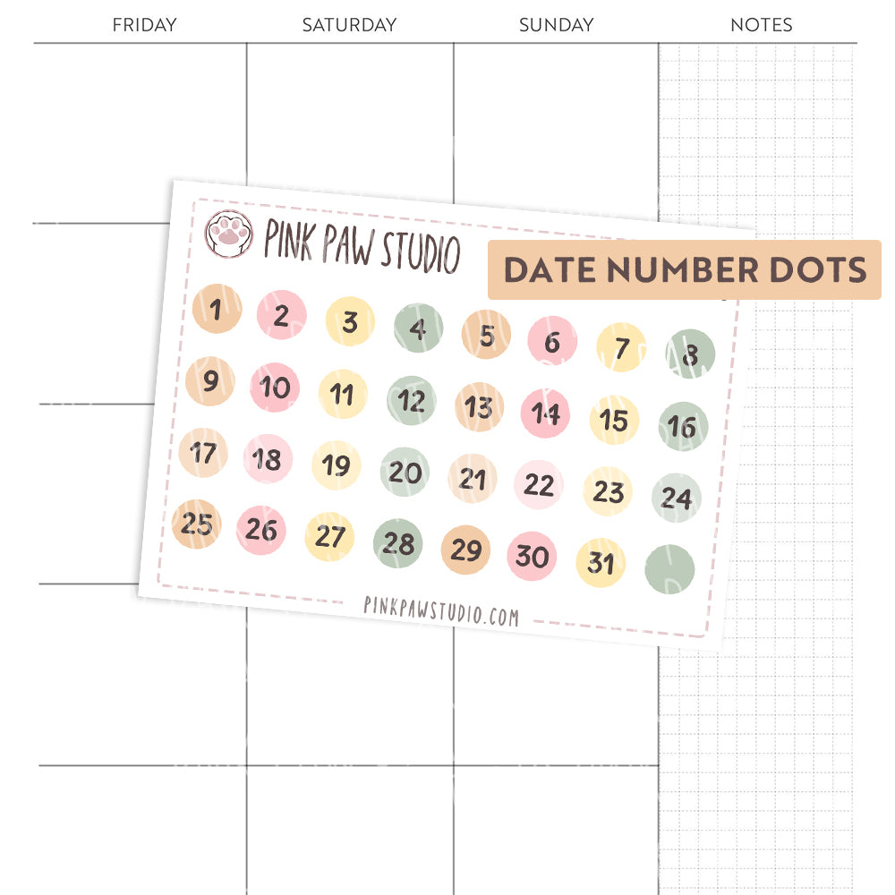 Date number dots - Christmas