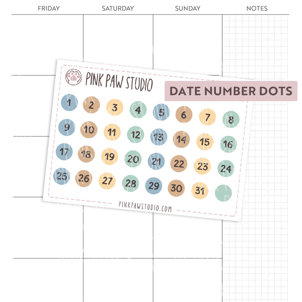 Date number dots - April