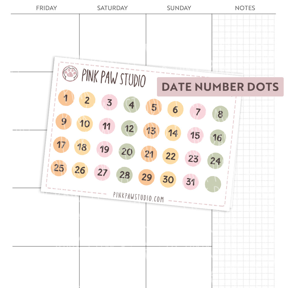 Date number dots - My Favorite Day