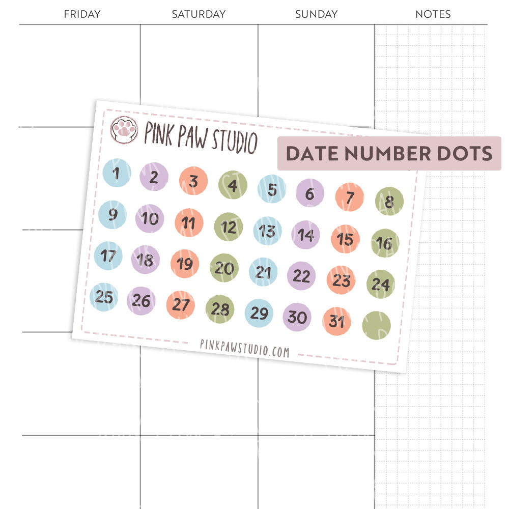 Date number dots - June