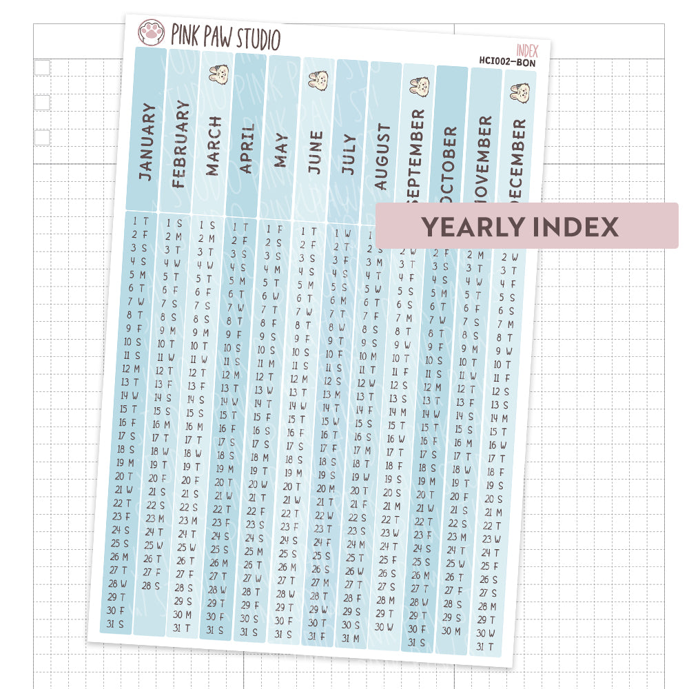 Hobonichi Cousin Yearly Index- Bonnie