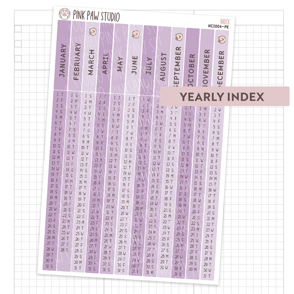 Hobonichi Cousin Yearly Index- Peggy