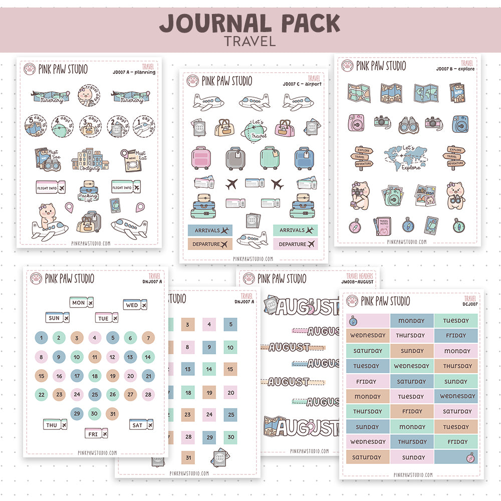 Journal stickers pack - Travel
