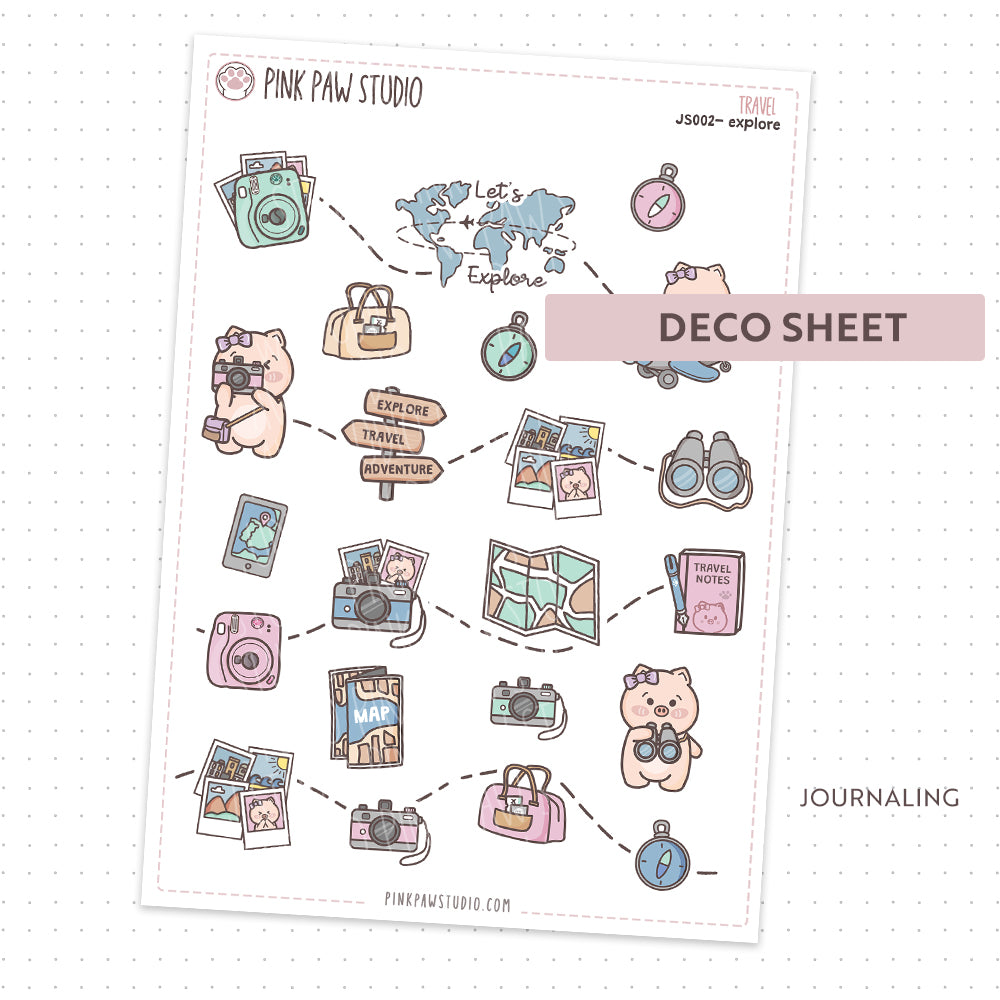 Travel Journal stickers - explore