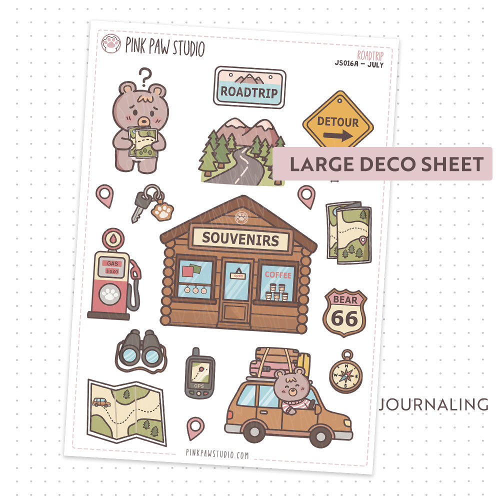 Journal sheet - Roadtrip - on the road