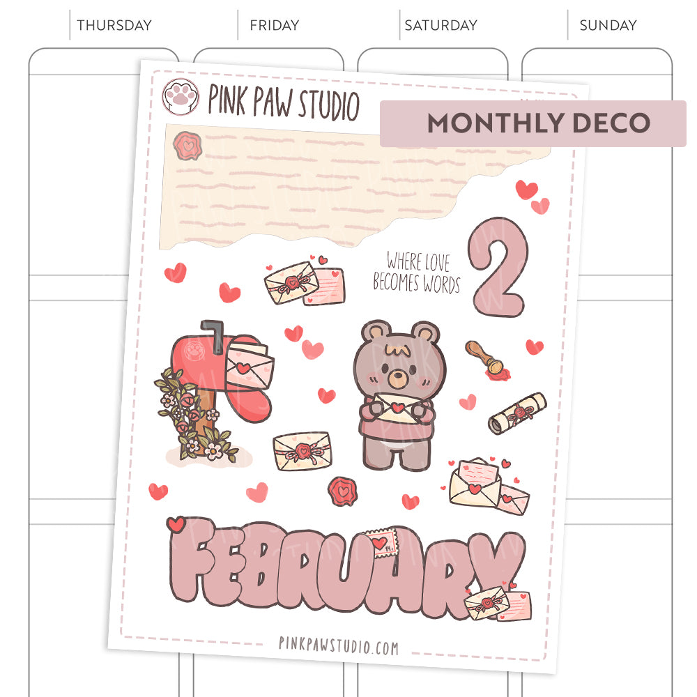 Monthly Deco stickers - February