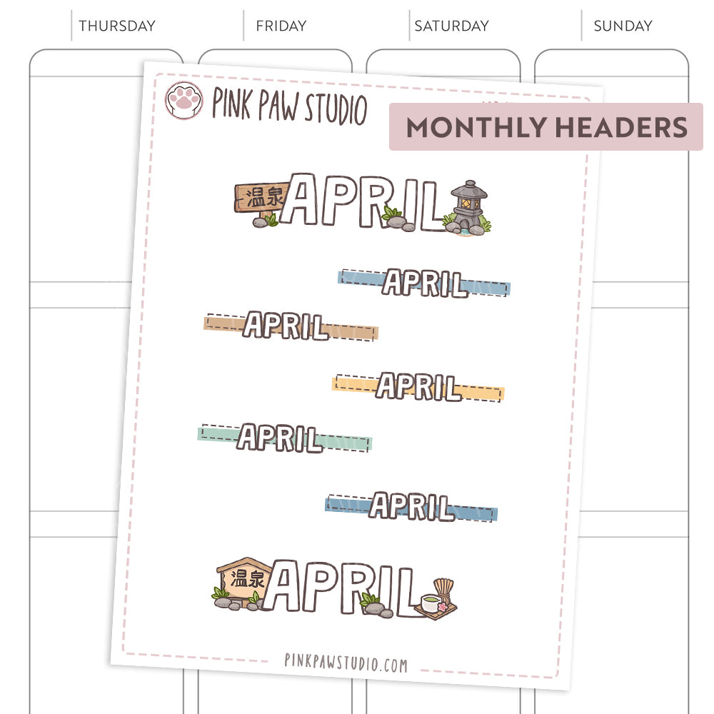 Monthly headers - April