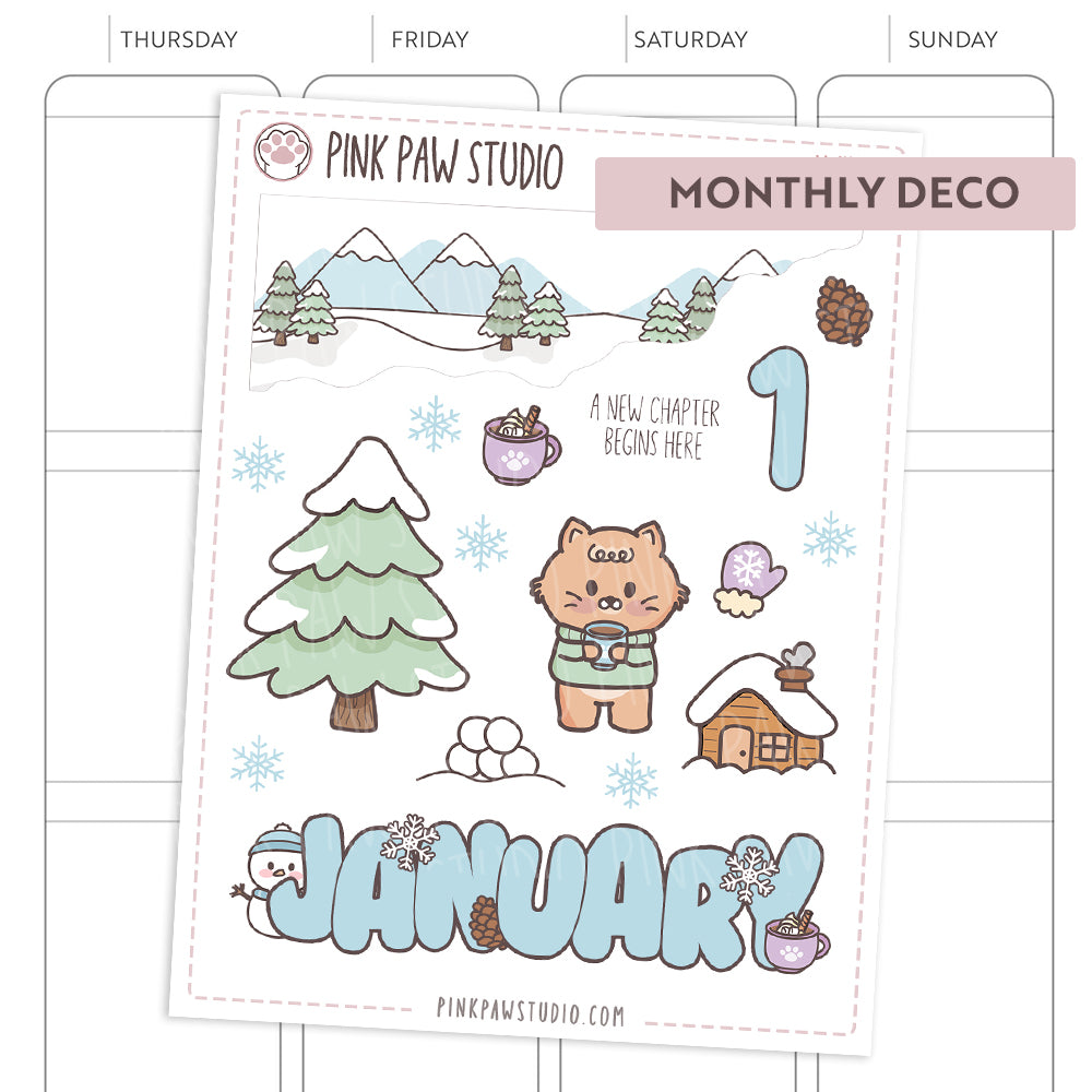 Monthly Deco stickers - January