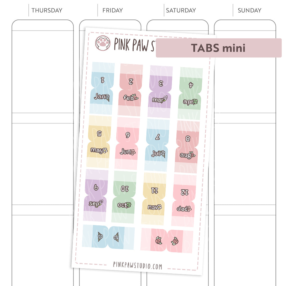 Monthly tabs - PPS colors