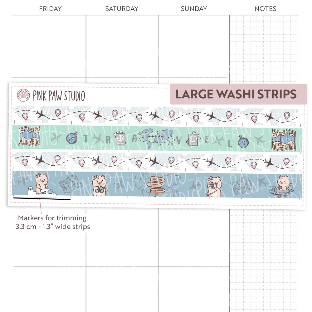Large Washi Strips - Travel