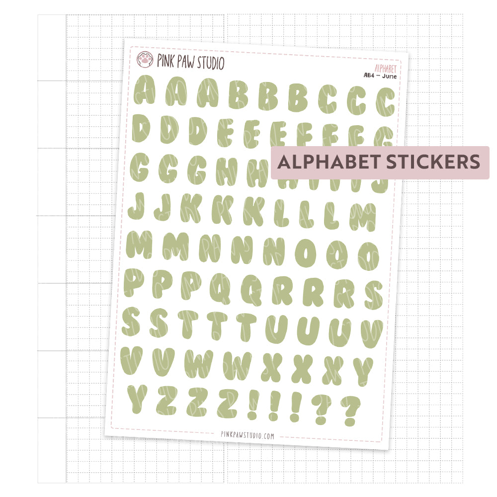 Alphabet Stickers - June
