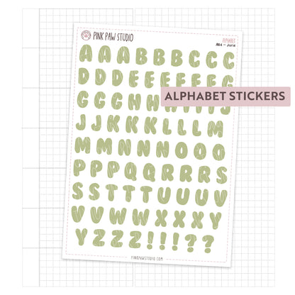 Alphabet Stickers - June