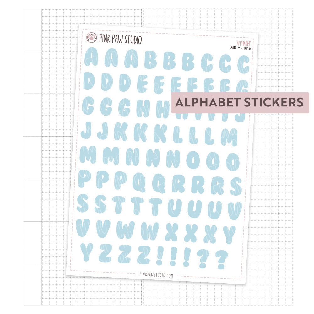 Alphabet Stickers - June