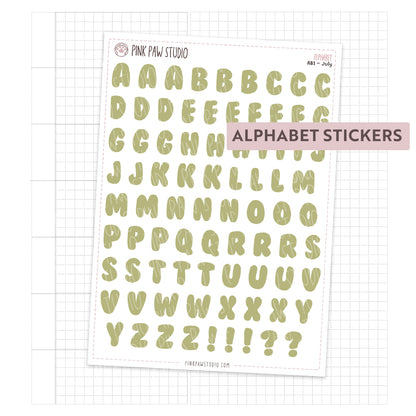 Alphabet Stickers - July
