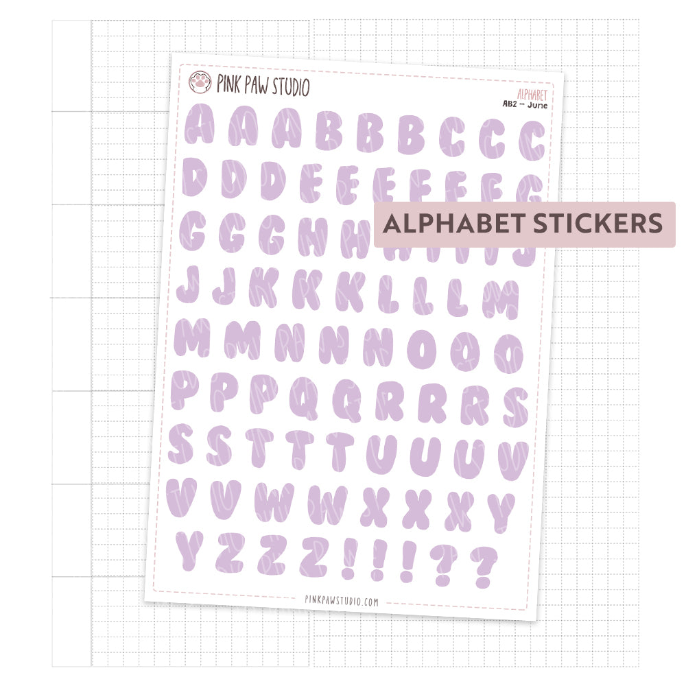 Alphabet Stickers - June