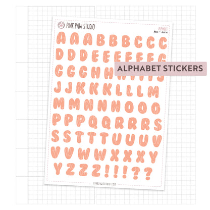Alphabet Stickers - June