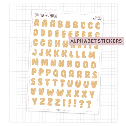 Alphabet Stickers - July