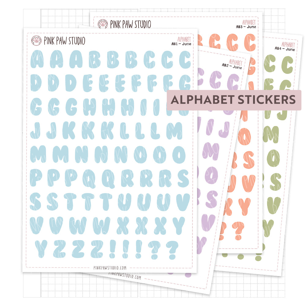 Alphabet Stickers - June