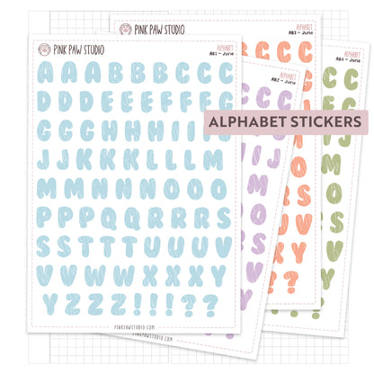 Alphabet Stickers - June