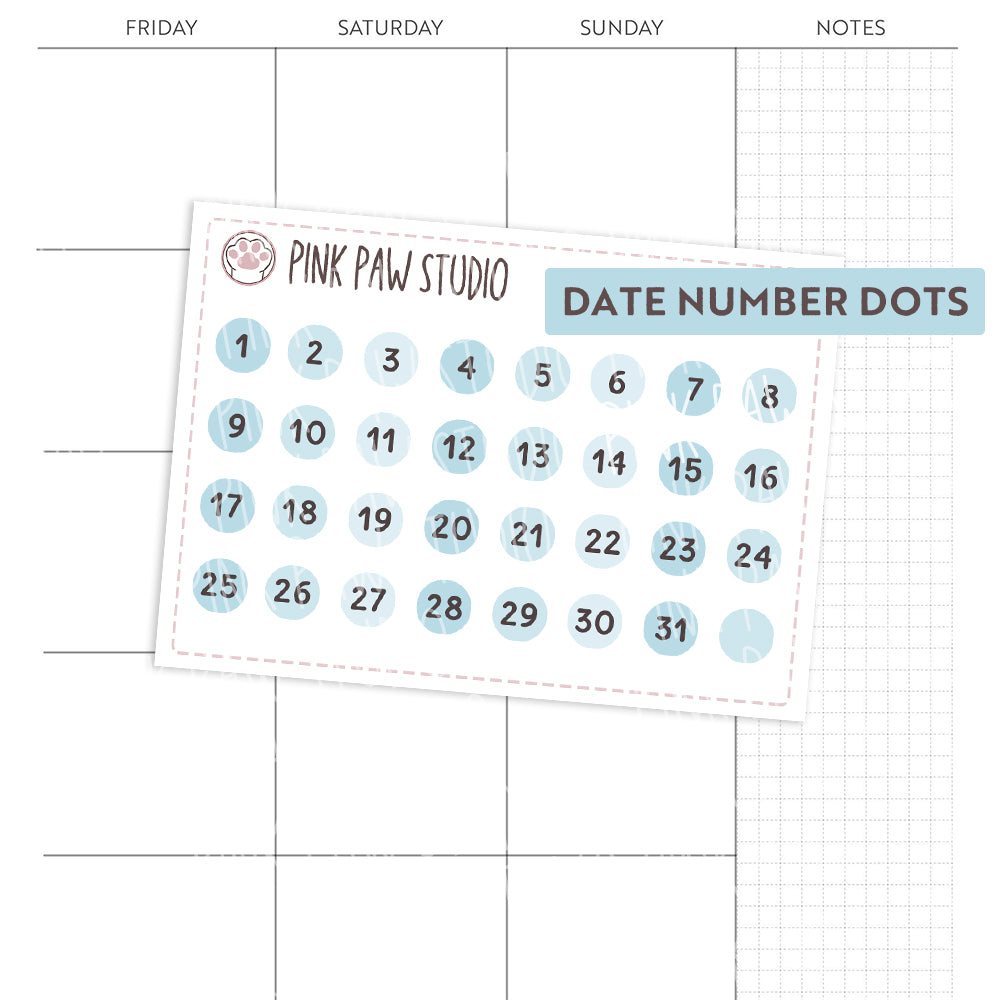 Date number dots - Bonnie