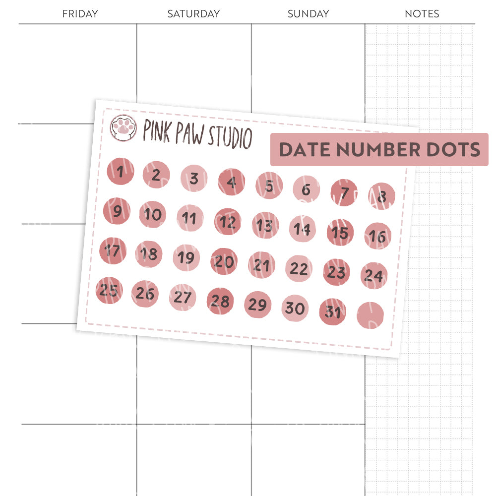 Date number dots - Bo