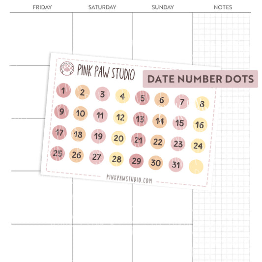 Date number dots - Planning Time