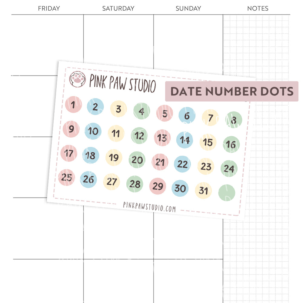 Date number dots - Sakura