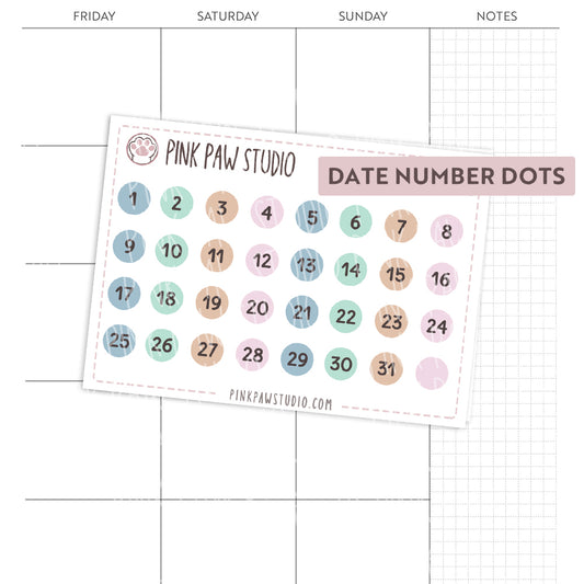 Date number dots - Travel