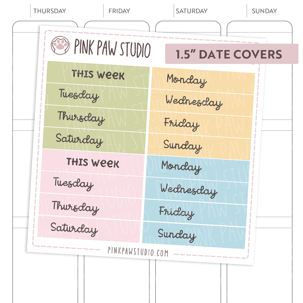 Date Covers - March (1.3" & 1.5")