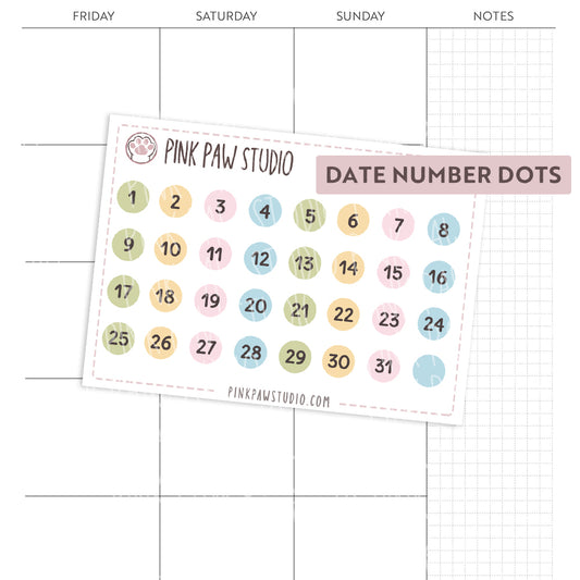 Date number dots - March