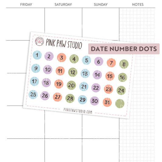 Date number dots - June