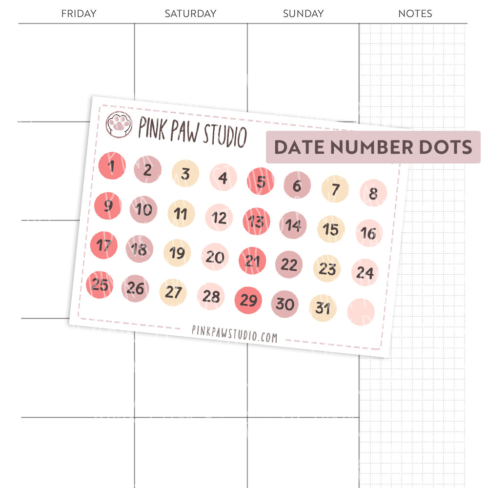 Date number dots - February