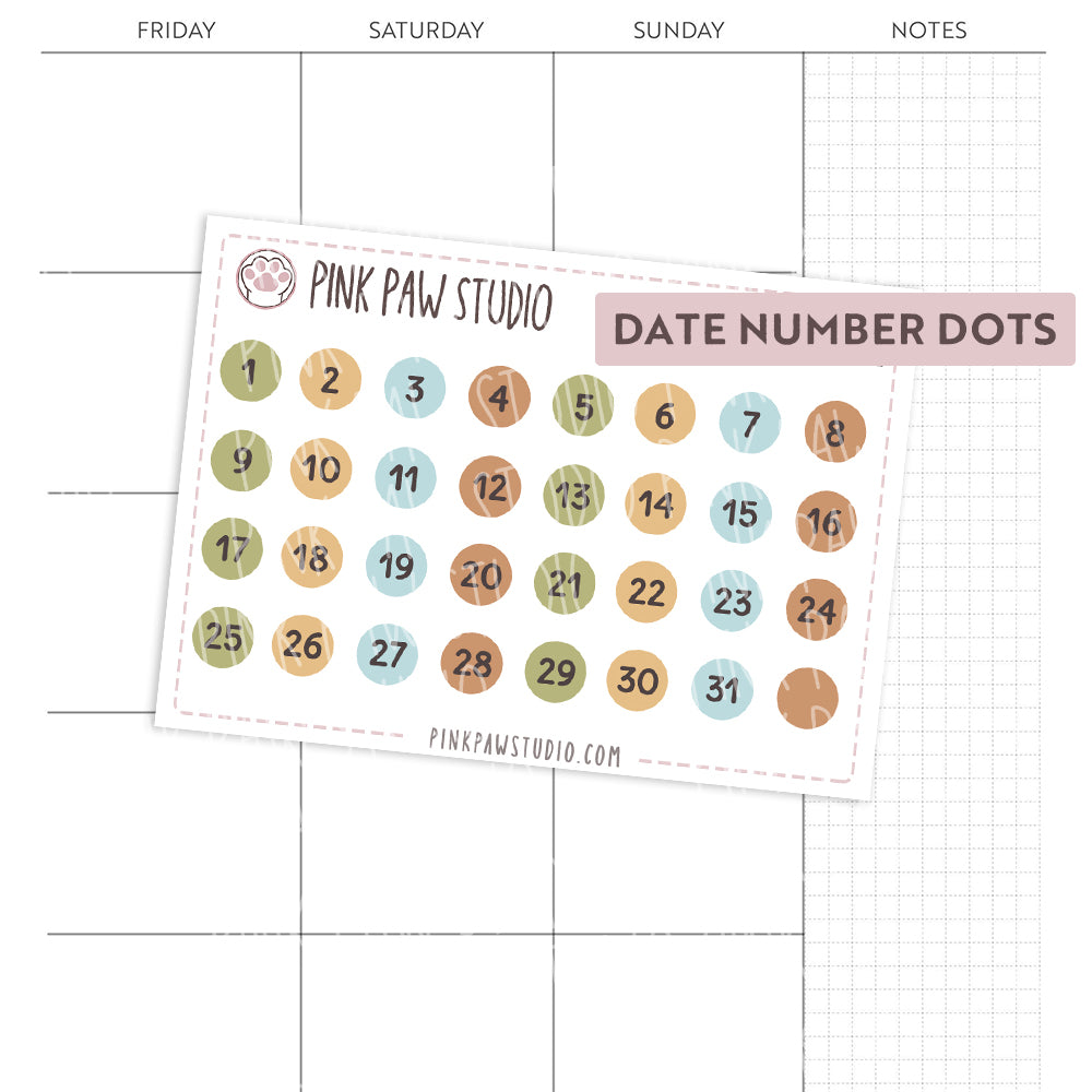 Date number dots - July