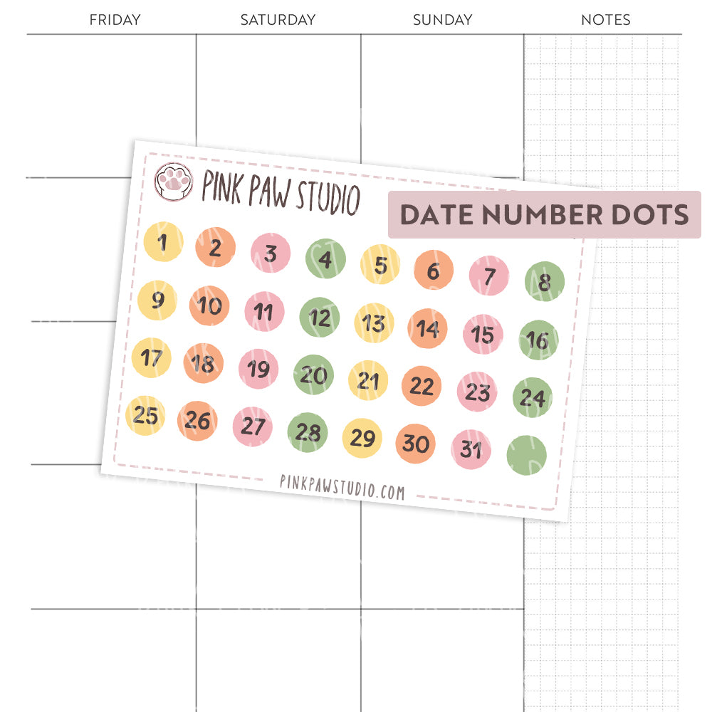 Date number dots - May
