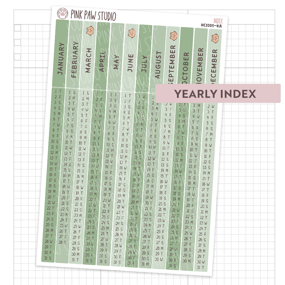 Hobonichi Cousin Yearly Index- Kato