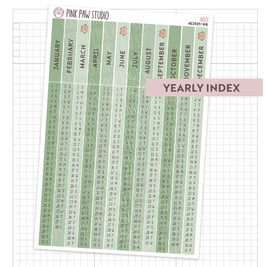 Hobonichi Cousin Yearly Index- Kato