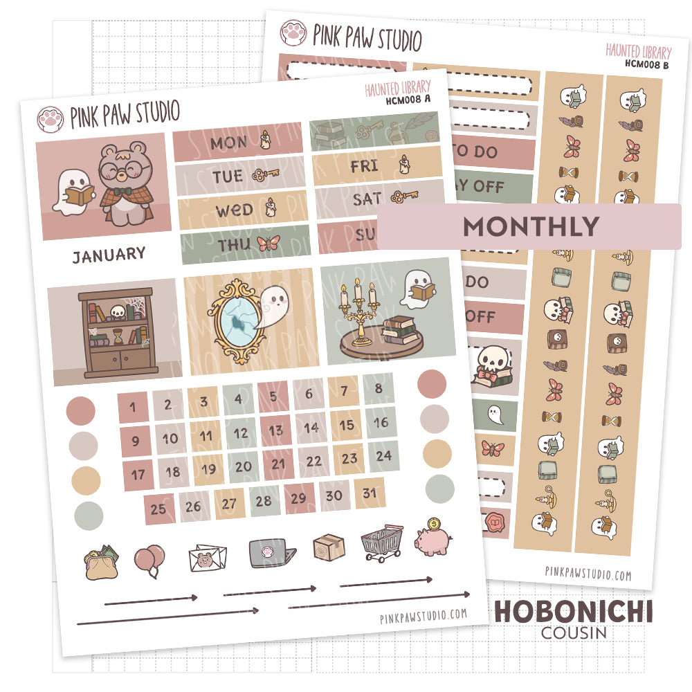 Haunted Library Hobonichi Cousin Monthly