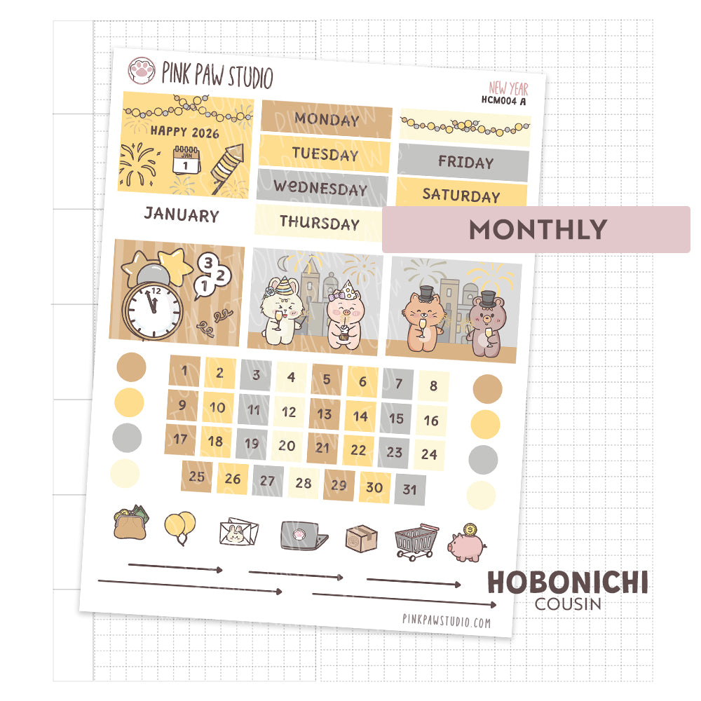Hobonichi Cousin Monthly- New Year 2026