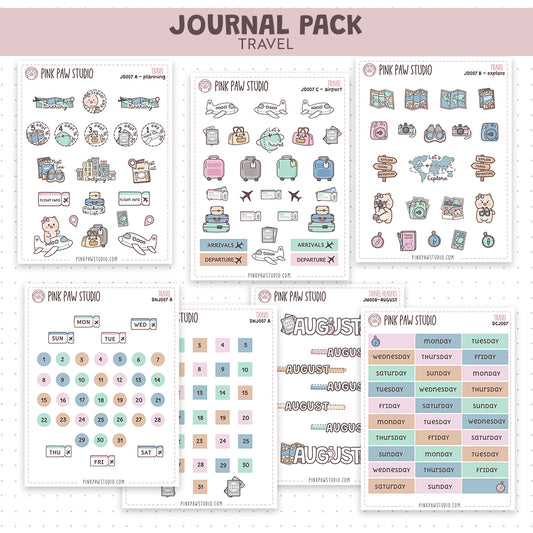 Journal stickers pack - Travel