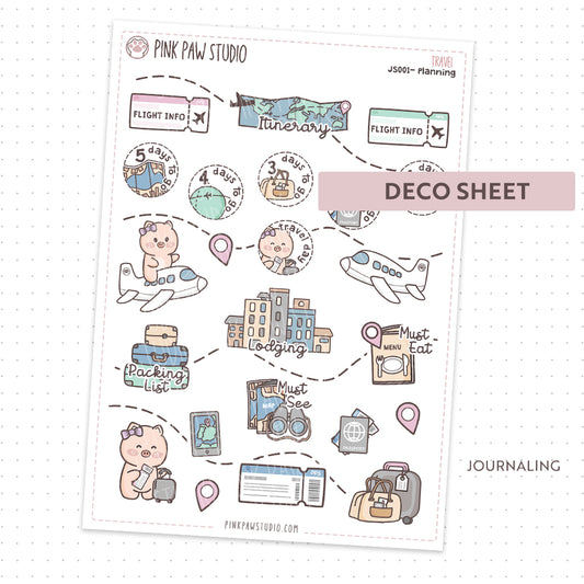 Travel Journal stickers - planning