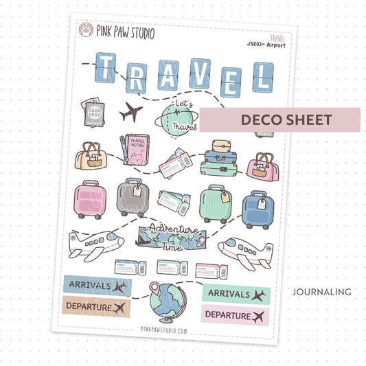 Travel Journal stickers - airport