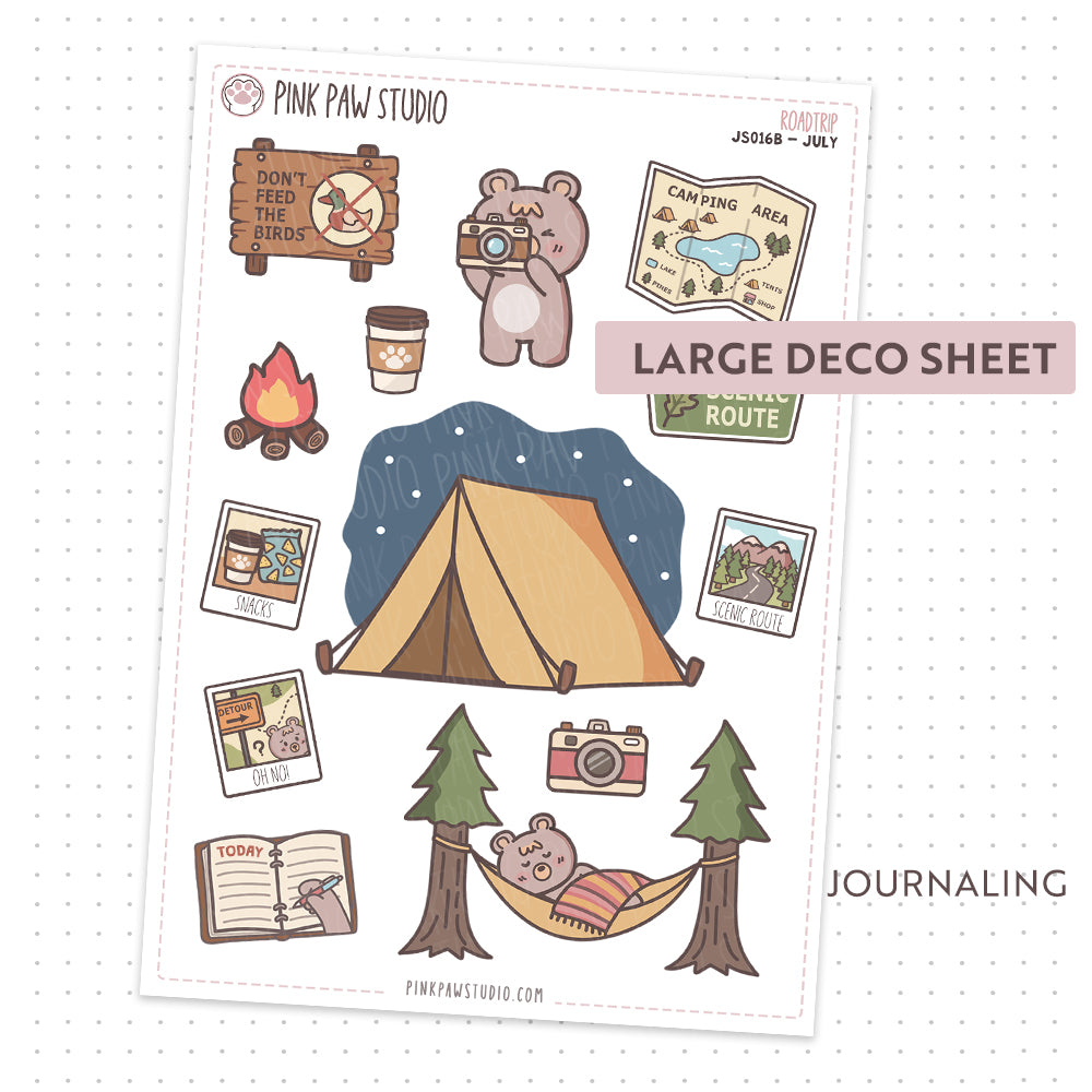 Journal sheet - Roadtrip campsite