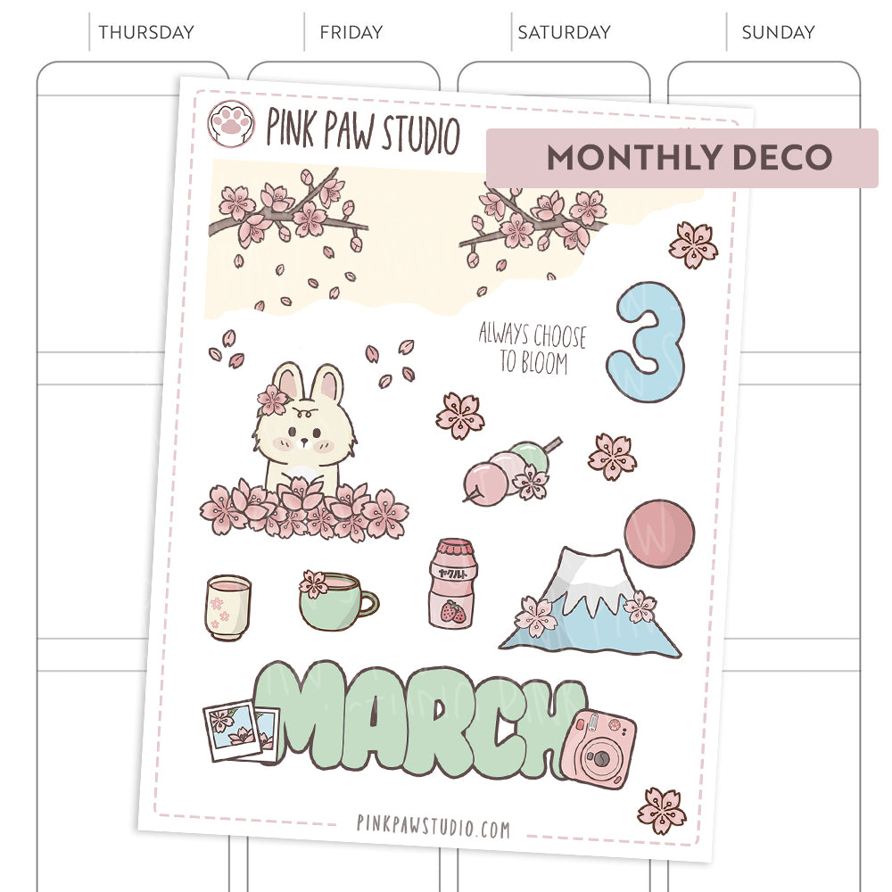 Monthly Deco stickers - Sakura