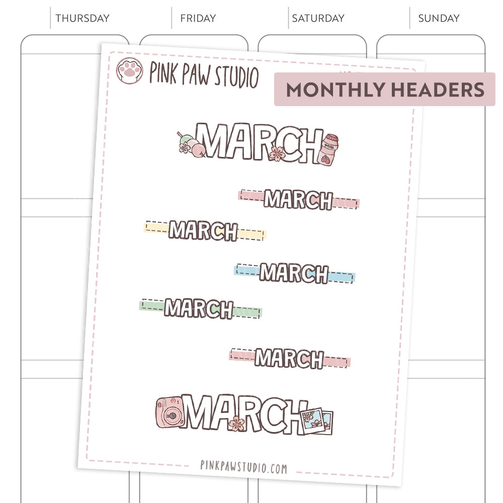 Monthly headers - Sakura