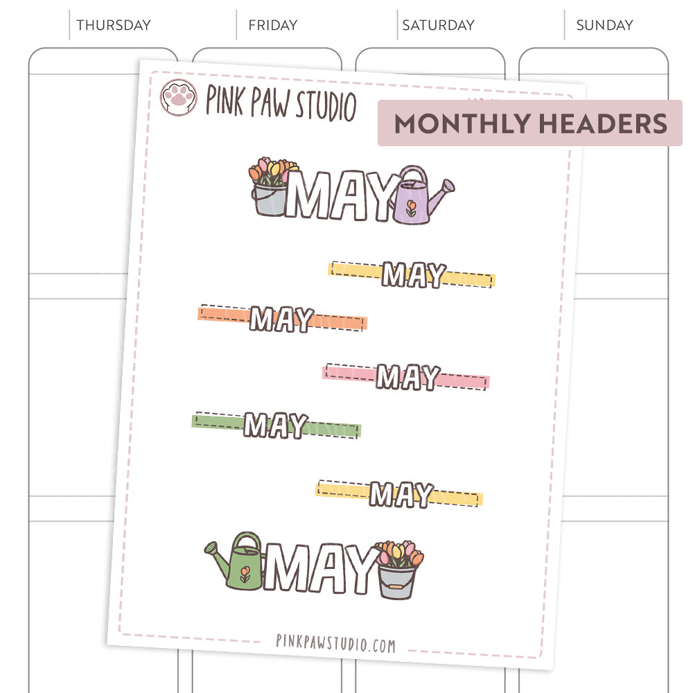 Monthly headers - May