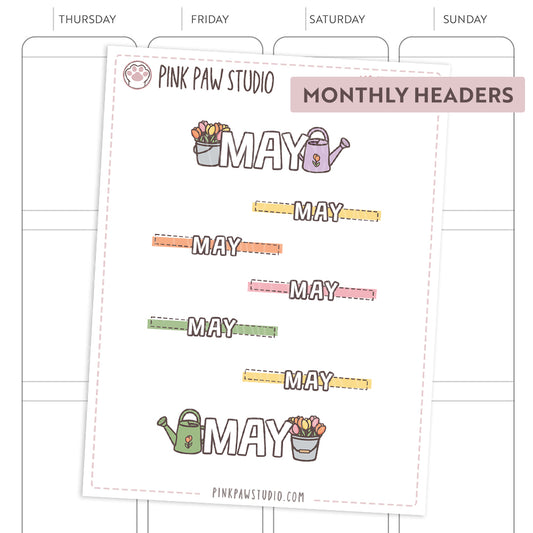 Monthly headers - May
