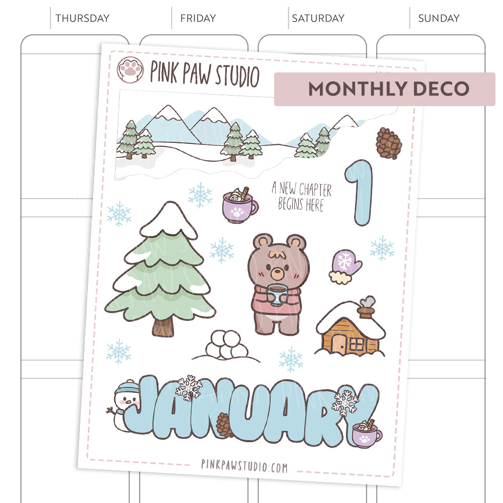 Monthly Deco stickers - January